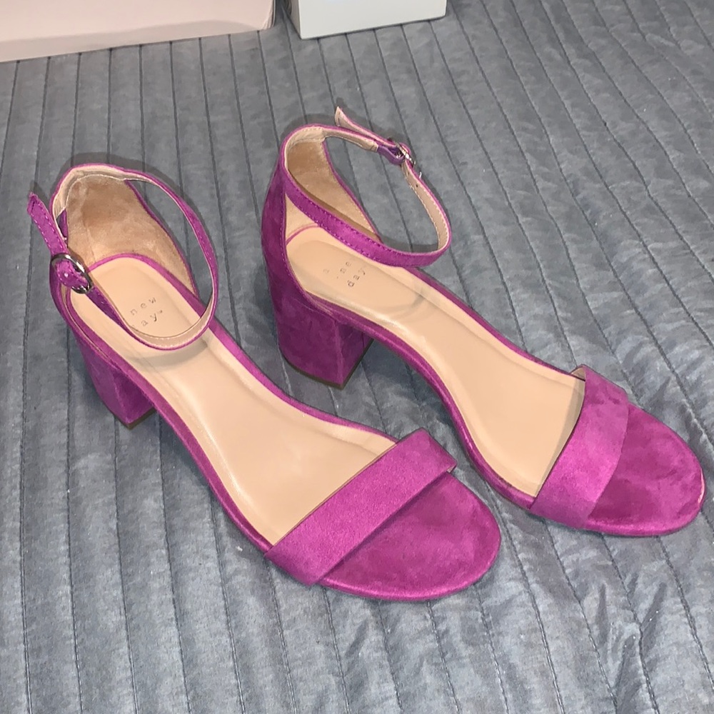 A New Day Fuchsia Faux Suede Heels
